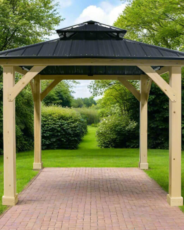 [10X10FT] Premium Outdoor Patio Hardtop Gazebo W/ Double Steel Roof