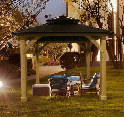 [10X10FT] Premium Outdoor Patio Hardtop Gazebo W/ Double Steel Roof
