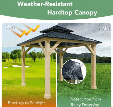 [10X10FT] Premium Outdoor Patio Hardtop Gazebo W/ Double Steel Roof
