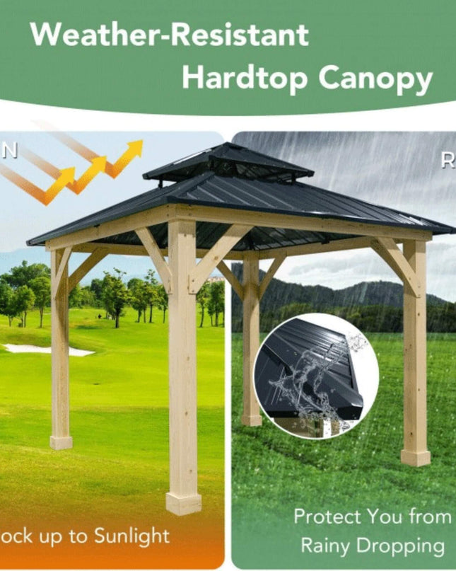[10X10FT] Premium Outdoor Patio Hardtop Gazebo W/ Double Steel Roof