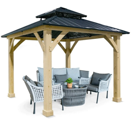 [10X10FT] Premium Outdoor Patio Hardtop Gazebo W/ Double Steel Roof