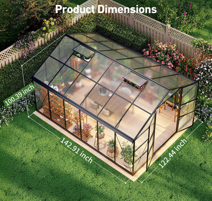 10X12FT Greenhouse With UV Protection And Thermometer (SAK59183)