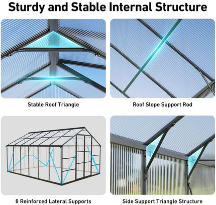 10X12FT Greenhouse With UV Protection And Thermometer (SAK59183)