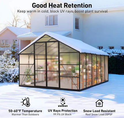 10X12FT Greenhouse With UV Protection And Thermometer (SAK59183)