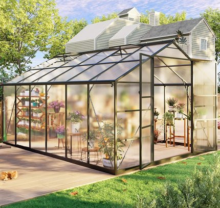 10X12FT Greenhouse With UV Protection And Thermometer (SAK59183)