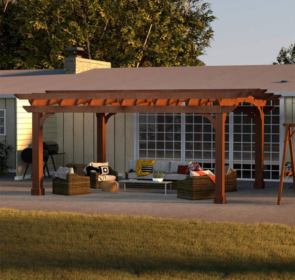 [10X12FT] Alora Premium Outdoor All-Season Backyard Patio Cedar Wood Gazebo Pergola With Arched Roof