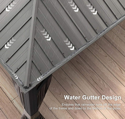 [10X13FT] Alora Large Premium Outdoor Hardtop Aluminum Gazebo With Galvanized Steel Double Roof