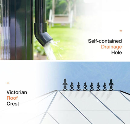[10X14FT] Premium Outdoor Polycarbonate Greenhouse With Aluminum Frame And Double Swing Doors (SAK23168)