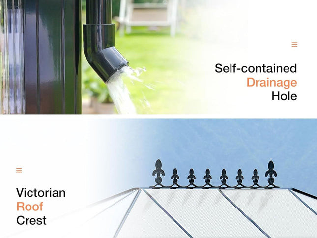 [10X14FT] Premium Outdoor Polycarbonate Greenhouse With Aluminum Frame And Double Swing Doors (SAK23168)