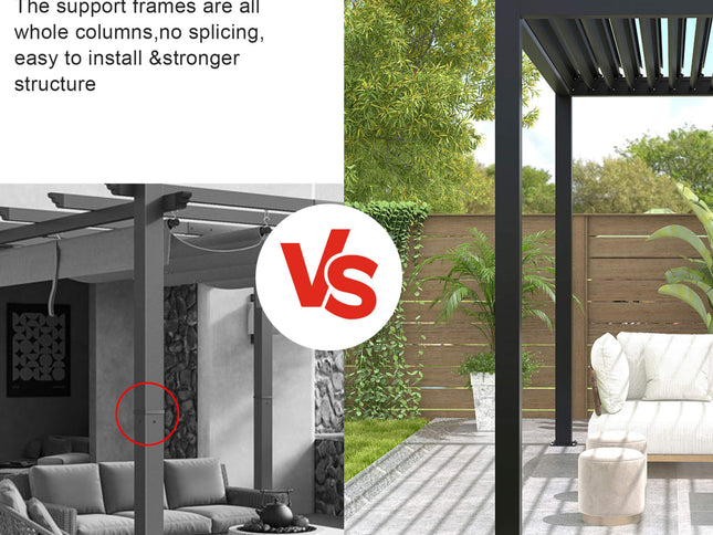 [10X19FT] Modern Durable All-Weather Outdoor Pergola With Aluminum Frame And Steel Louvers (SAK32691)