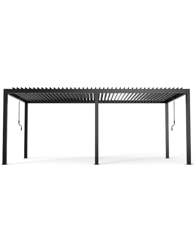 [10X19FT] Alora Modern Durable All-Weather Outdoor Pergola With Aluminum Frame And Steel Louvers
