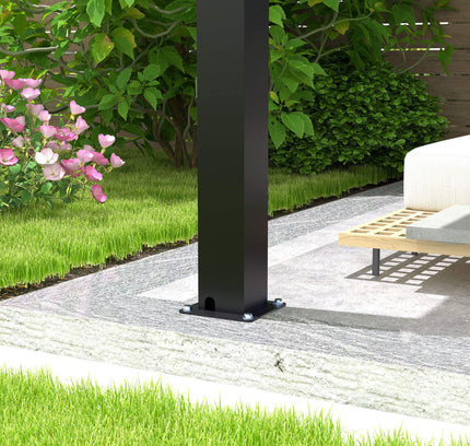 [10X19FT] Alora Modern Durable All-Weather Outdoor Pergola With Aluminum Frame And Steel Louvers