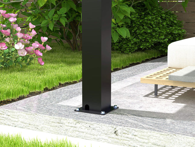 [10X19FT] Modern Durable All-Weather Outdoor Pergola With Aluminum Frame And Steel Louvers (SAK32691)