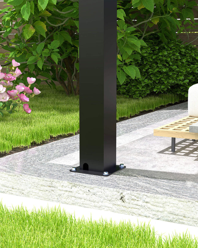 [10X19FT] Alora Modern Durable All-Weather Outdoor Pergola With Aluminum Frame And Steel Louvers