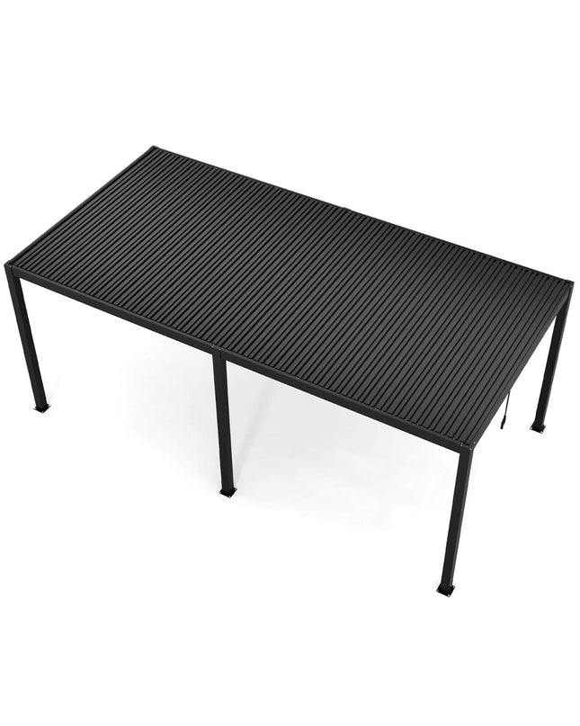 [10X19FT] Alora Modern Durable All-Weather Outdoor Pergola With Aluminum Frame And Steel Louvers
