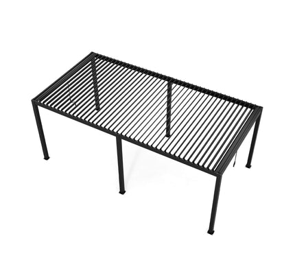 [10X19FT] Alora Modern Durable All-Weather Outdoor Pergola With Aluminum Frame And Steel Louvers