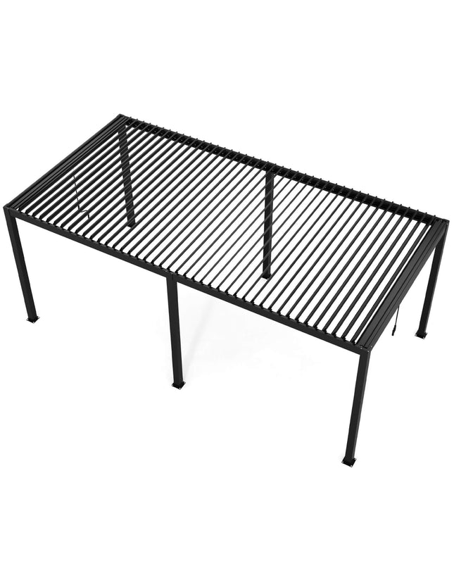 [10X19FT] Alora Modern Durable All-Weather Outdoor Pergola With Aluminum Frame And Steel Louvers