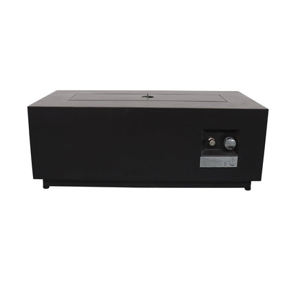 Modern Steel Outdoor Fire Pit Table with Lid, Black