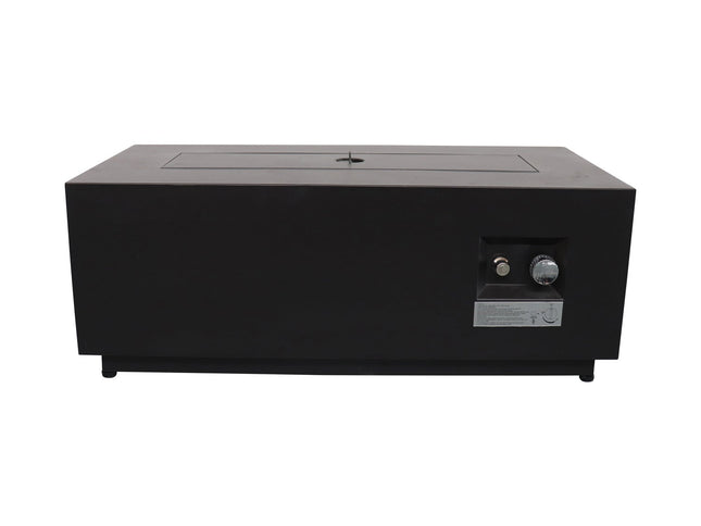 Modern Steel Outdoor Fire Pit Table with Lid, Black