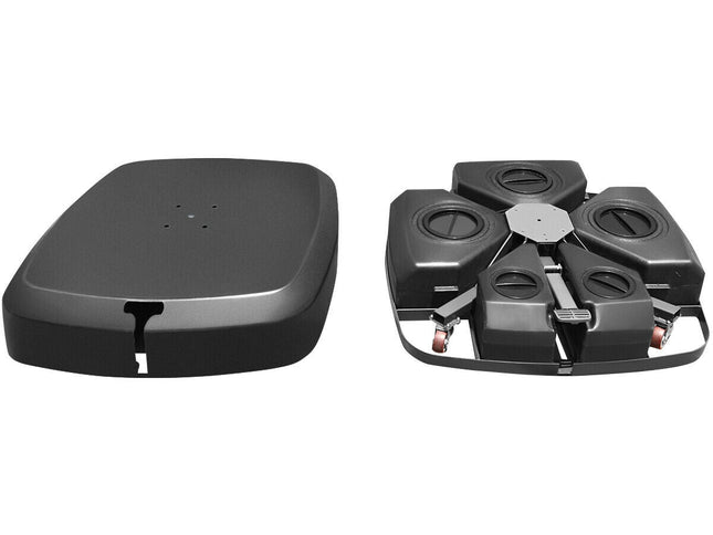 Patio Cantilever Offset Umbrella Base with Wheels for Garden Poolside Deck