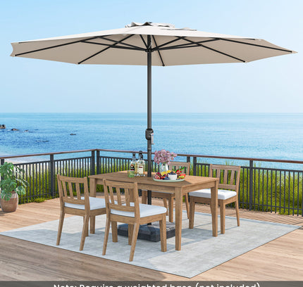 12 Ft Patio Umbrella with Crank Handle and 8 Sturdy Ribs