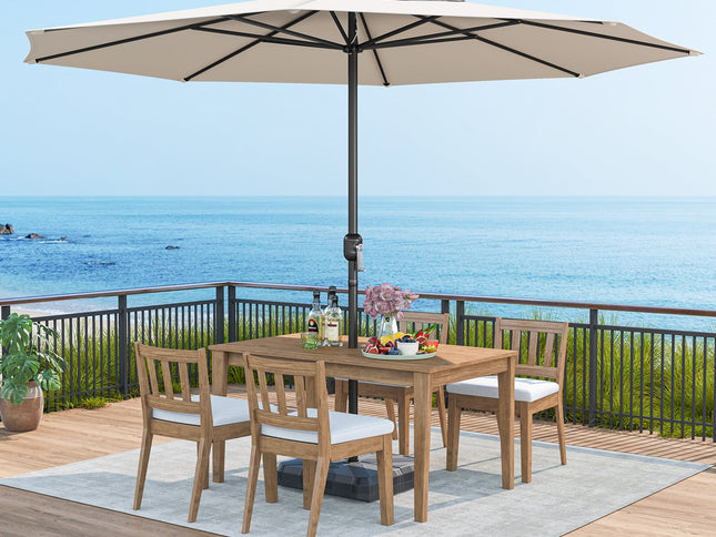 12 Ft Patio Umbrella with Crank Handle and 8 Sturdy Ribs