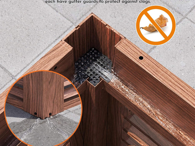 12X12FT Alora Premium Outdoor Wood Grain Louvered Pergola With Integrated Drainage (SAK74256)