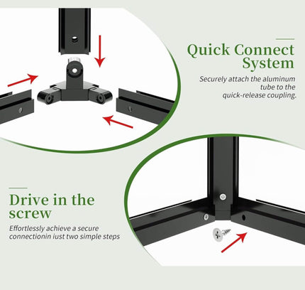 [12X13.5FT] Premium Extra Large Outdoor Aluminum Poylcarbonate Greenhouse With Quick Connect Fitting