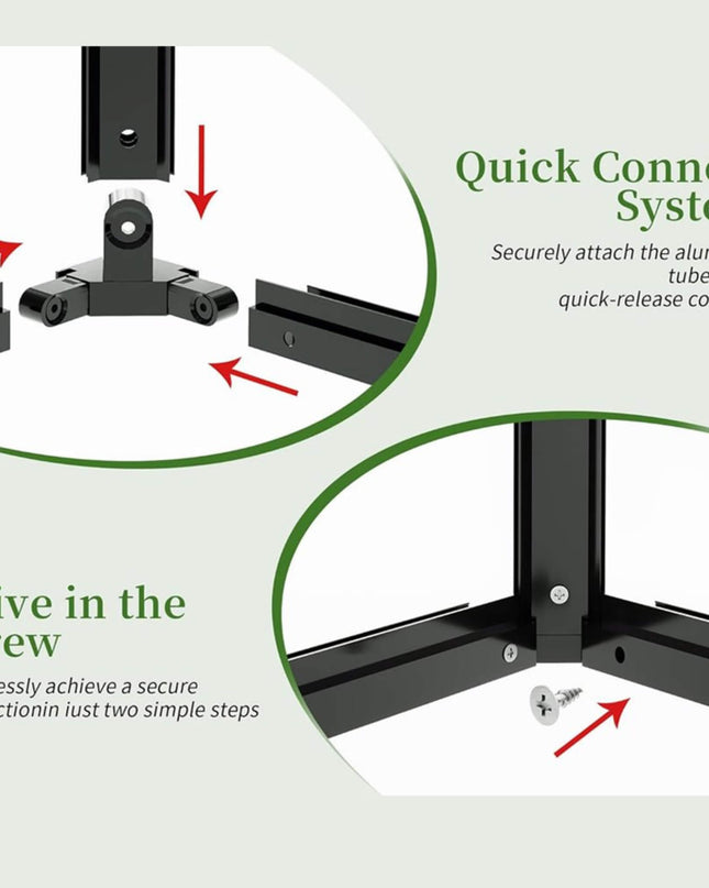 [12X13.5FT] Premium Extra Large Outdoor Aluminum Poylcarbonate Greenhouse With Quick Connect Fitting