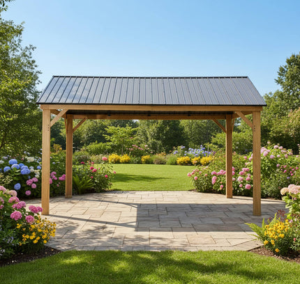 [12X14FT] Alora Hardtop All-Weather Outdoor Gazebo With Galvanized Steel Roof
