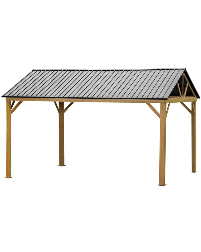 [12X14FT] Alora Hardtop All-Weather Outdoor Gazebo With Galvanized Steel Roof