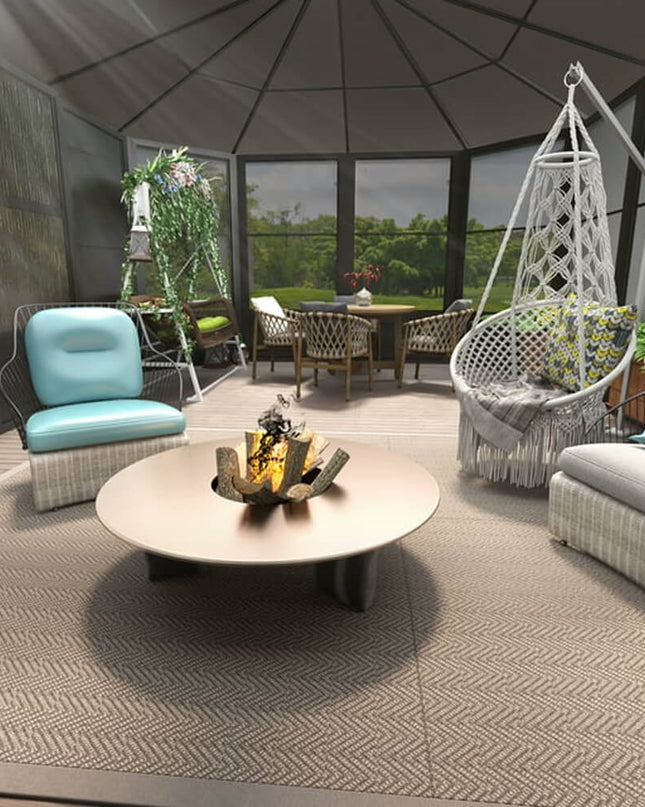 [12x18FT] Alora Large Luxury Outdoor All-Season Aluminum Solarium Sunroom With Polycarbonate Hardtop And Sliding Doors (SAK35948)