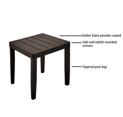 3PC Outdoor Aluminum Patio Furniture Chaise Lounge Set 2 Chaise & 1 End Table