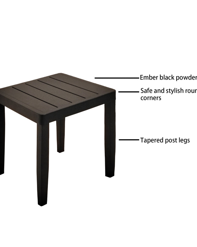 3PC Outdoor Aluminum Patio Furniture Chaise Lounge Set 2 Chaise & 1 End Table