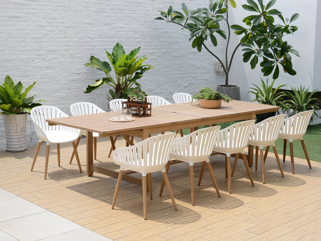 Leyland Table and Nassau White Armchairs Dining Set