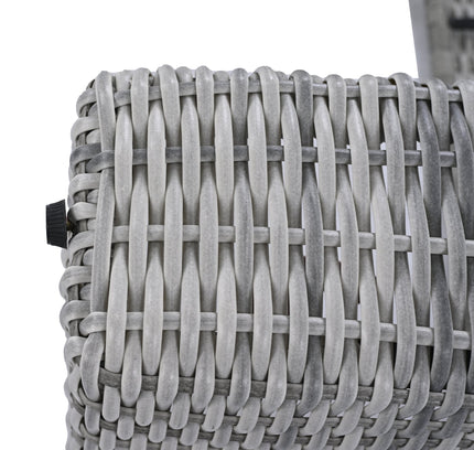 Outdoor Rattan Patio Furniture Set with Adjustable Recliners, Ottomans & Tables