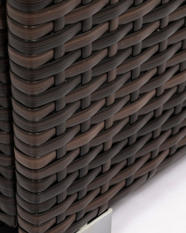 FlameHaven™ – Wicker Propane Fire Pit Column with Glass Wind Guard US