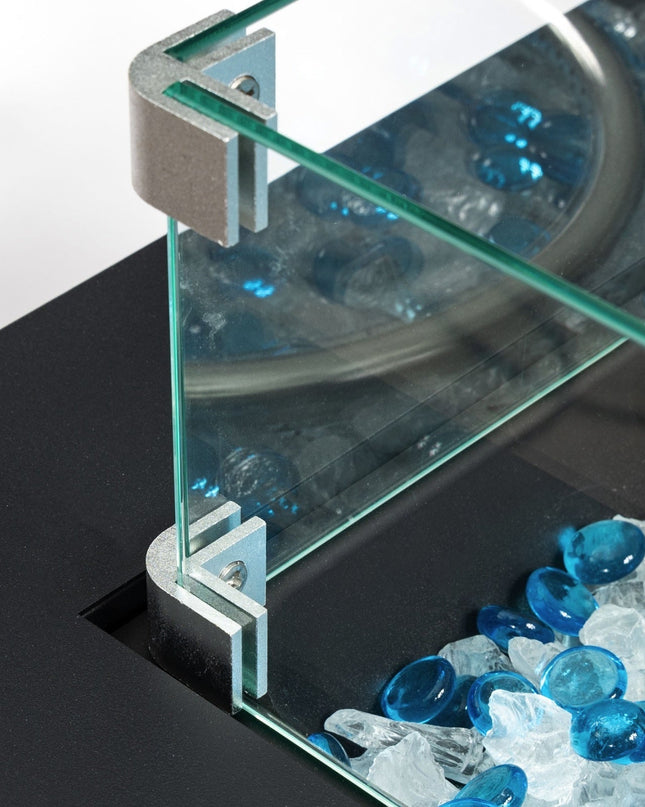 FlameHaven™ – Wicker Propane Fire Pit Column with Glass Wind Guard US