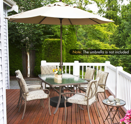 19.5" Fillable Round Umbrella Base Stand for Yard & Poolside-Black