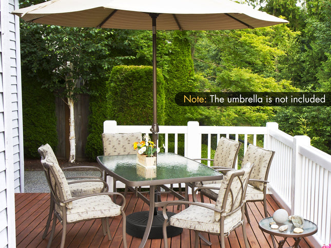 19.5" Fillable Round Umbrella Base Stand for Yard & Poolside-Black