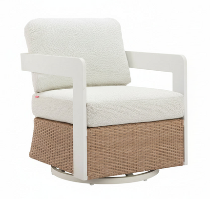 Gelo Swivel Chair White & Brown