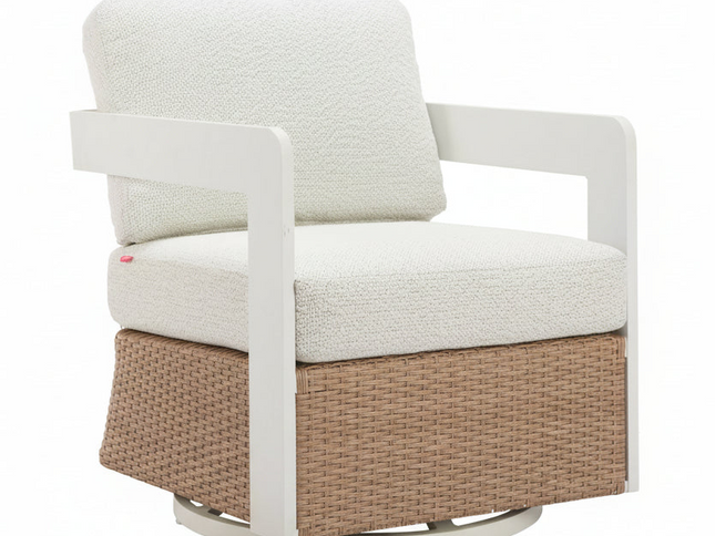 Gelo Swivel Chair White & Brown