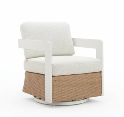 Gelo Swivel Chair White & Brown