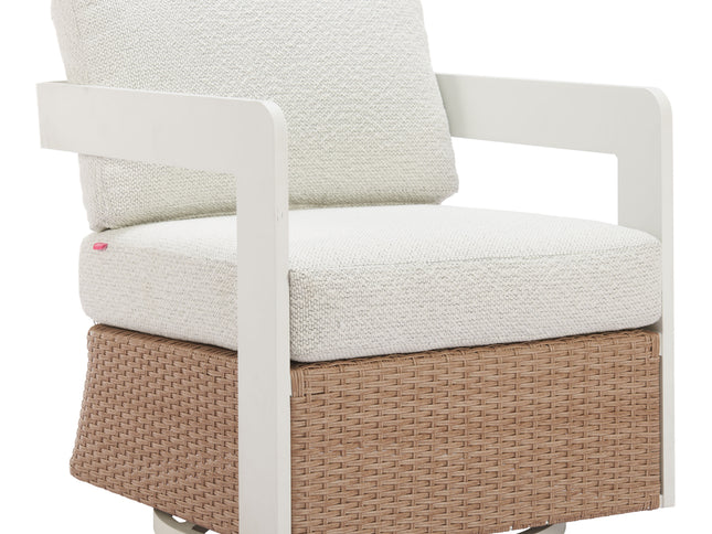 Gelo Swivel Chair White & Brown