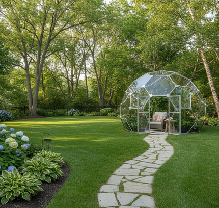 CNC Dome - 16 Ft Tall Stainless Steel 19 Foot Fullerene Enclosure