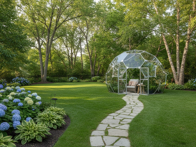 CNC Dome - 16 Ft Tall Stainless Steel 19 Foot Fullerene Enclosure