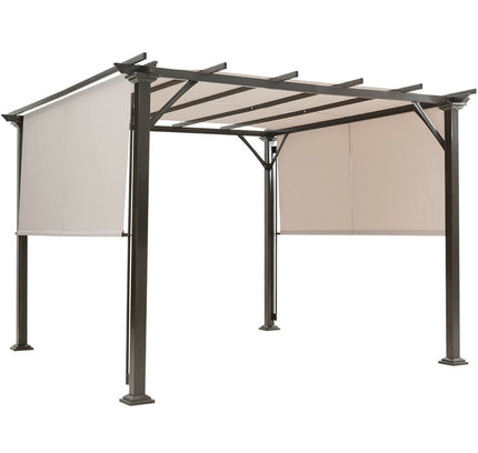 10 x 10 Feet Metal Frame Pergola - Beige
