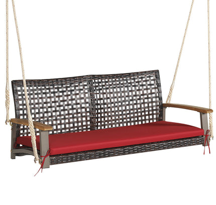 2-Person Rattan Hanging Porch Swing Chair