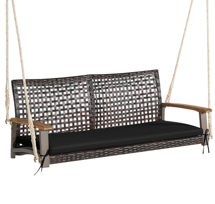 2-Person Rattan Hanging Porch Swing Chair