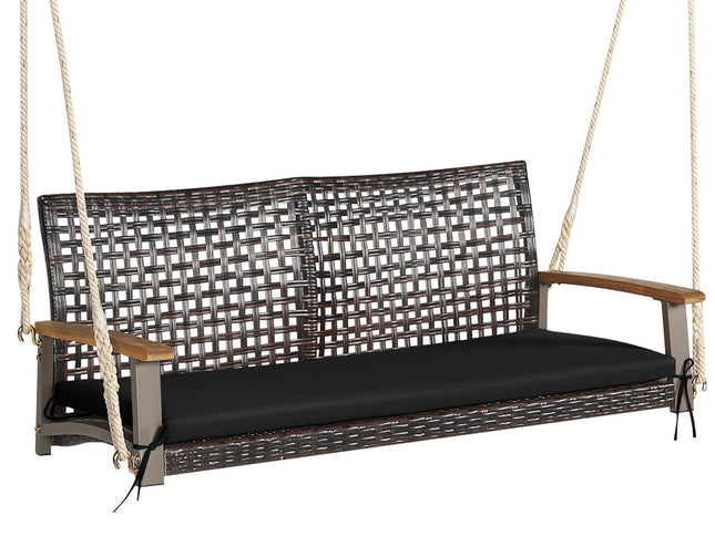 2-Person Rattan Hanging Porch Swing Chair